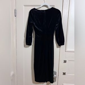 Black velvety dress with tie